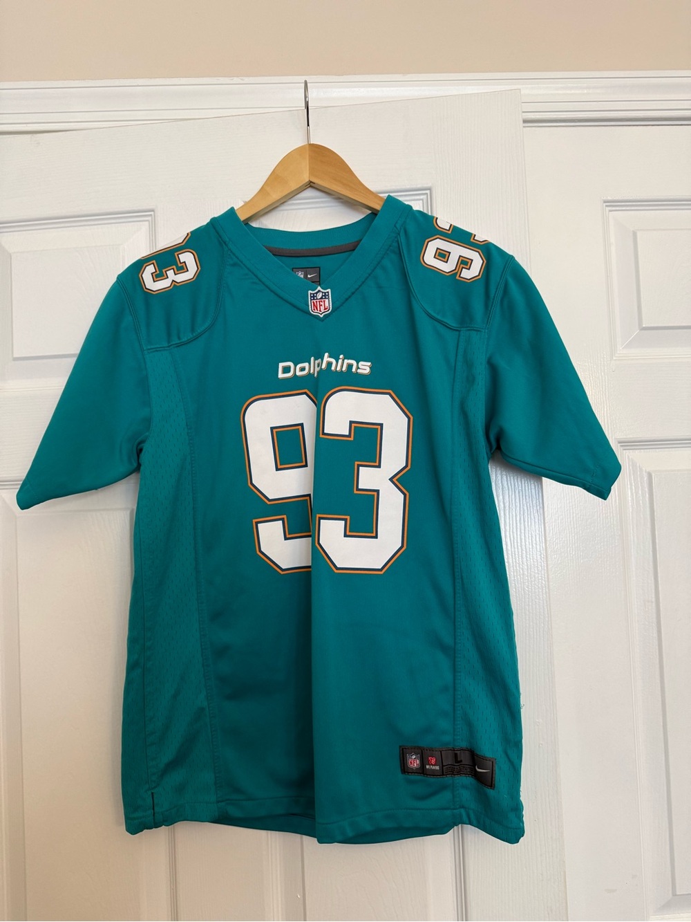 Nike Kids Teal Dolphins #93 Football Jersey